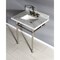 Kingston Brass 30X22 Marble Vanity Top W/ Brass Feet Combo, Marble/ Nickel KVPB30MBSQ8 - alternate 2